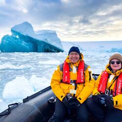 The blue berg with the window — Weddell Sea, Antarctica.