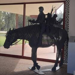The school bus sculpture Coonamble (inside info centre which was closed so difficult to get a pic)