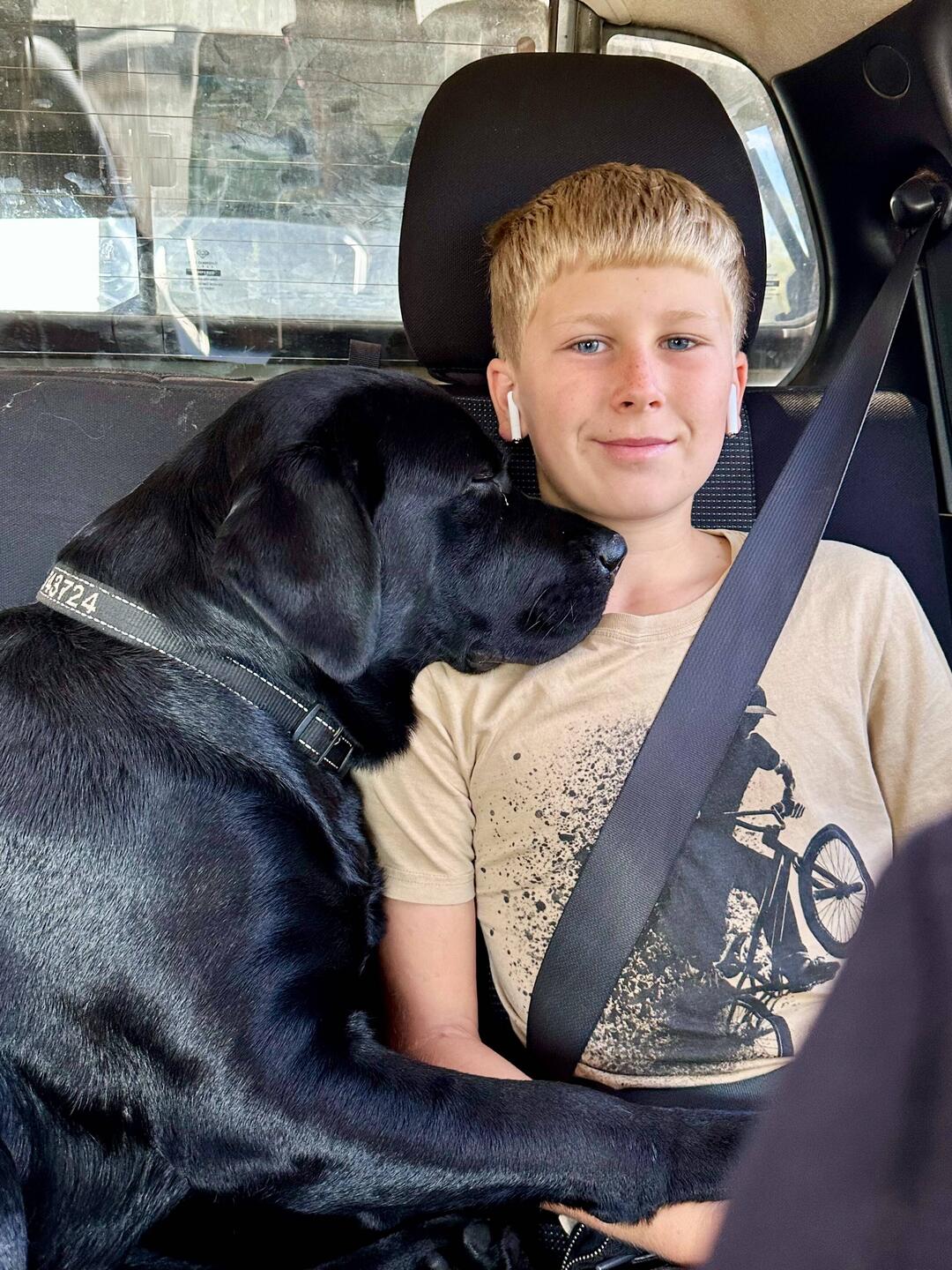 I love the way Jett sleeps on Lachie's shoulder while we drive.