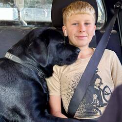 I love the way Jett sleeps on Lachie's shoulder while we drive.