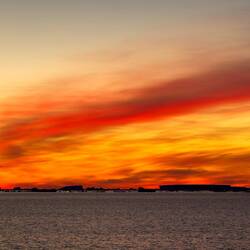 Post recap, the sunset colors change again ... a colorful end to our day in the Weddell Sea.