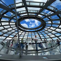 At the viewing platform. The Dome is open to the elements