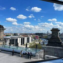 Looking out over other buildings used by the Bundestag