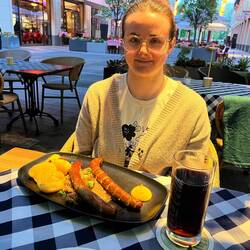 Bratwurst, sauerkraut and potatoes