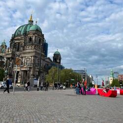 Berliner Cathedral, looking east towards the Mariankirche and TV Tower (right)