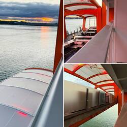 Magic Carpet auf dem Weg nach oben (wieder als Bar und nicht mehr als Tenderplattform)