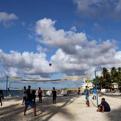 Beach volleyball.