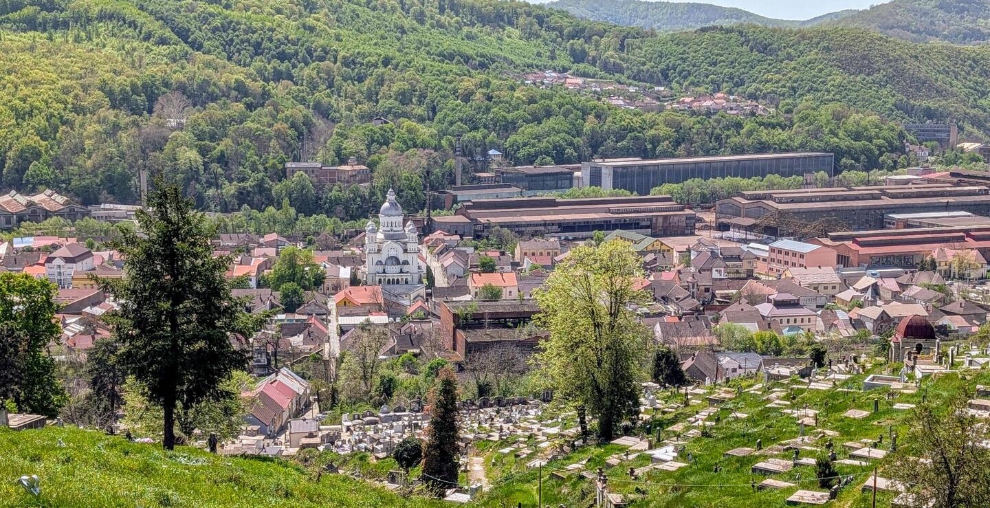 Blick auf die Industrieanlagen von Reschitz