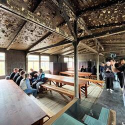 Inside recreated hut