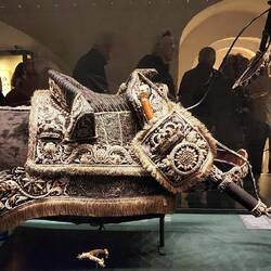 Ornate saddle, typically used for ceremonial occasions or by royalty and nobility