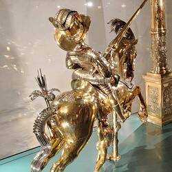 Gilded equestrian statue