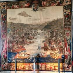 Tapestry: Battle of Solebay, May 1672, between the English & Dutch fleets
