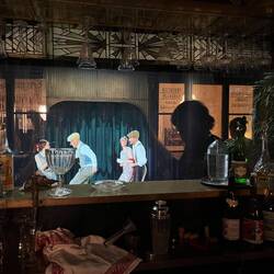 View from inside a bar in the Roaring 20s
