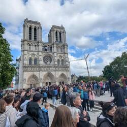 Big crowds attending mass at Notre Dame, after the death of Pope Francis
