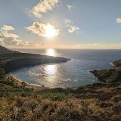 Links ist der Krater Koko Head - da gehen die meisten zum Sunrise hoch.