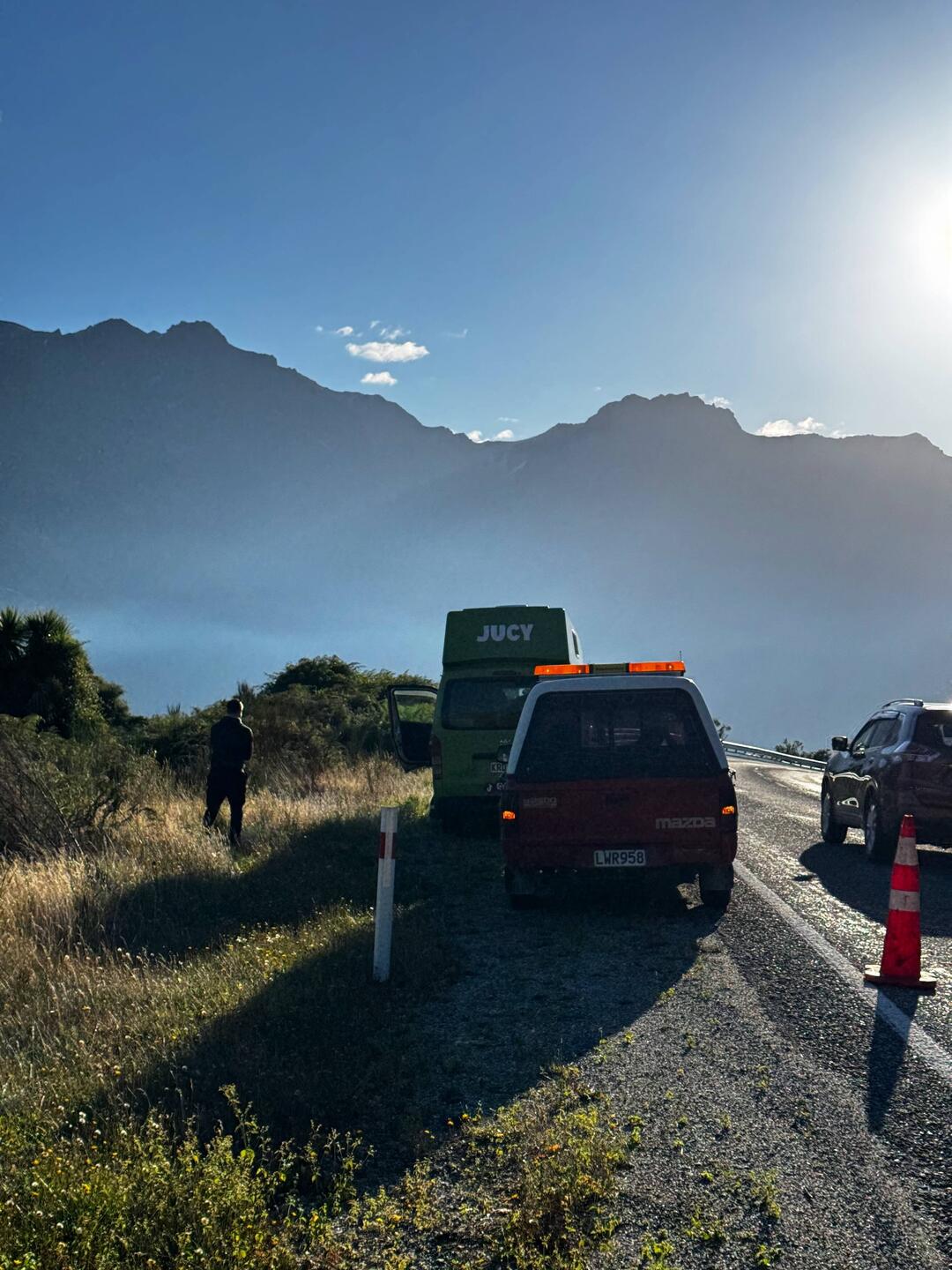 Nochmal 1 Stunde warten, aber mit Aussicht.