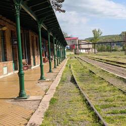 Der Bahnhof von Anina einsam und verlassen