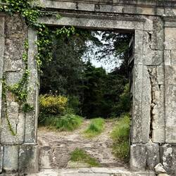 A beautiful entrance to someone's property. Did the road once lead to a beautiful country manor?