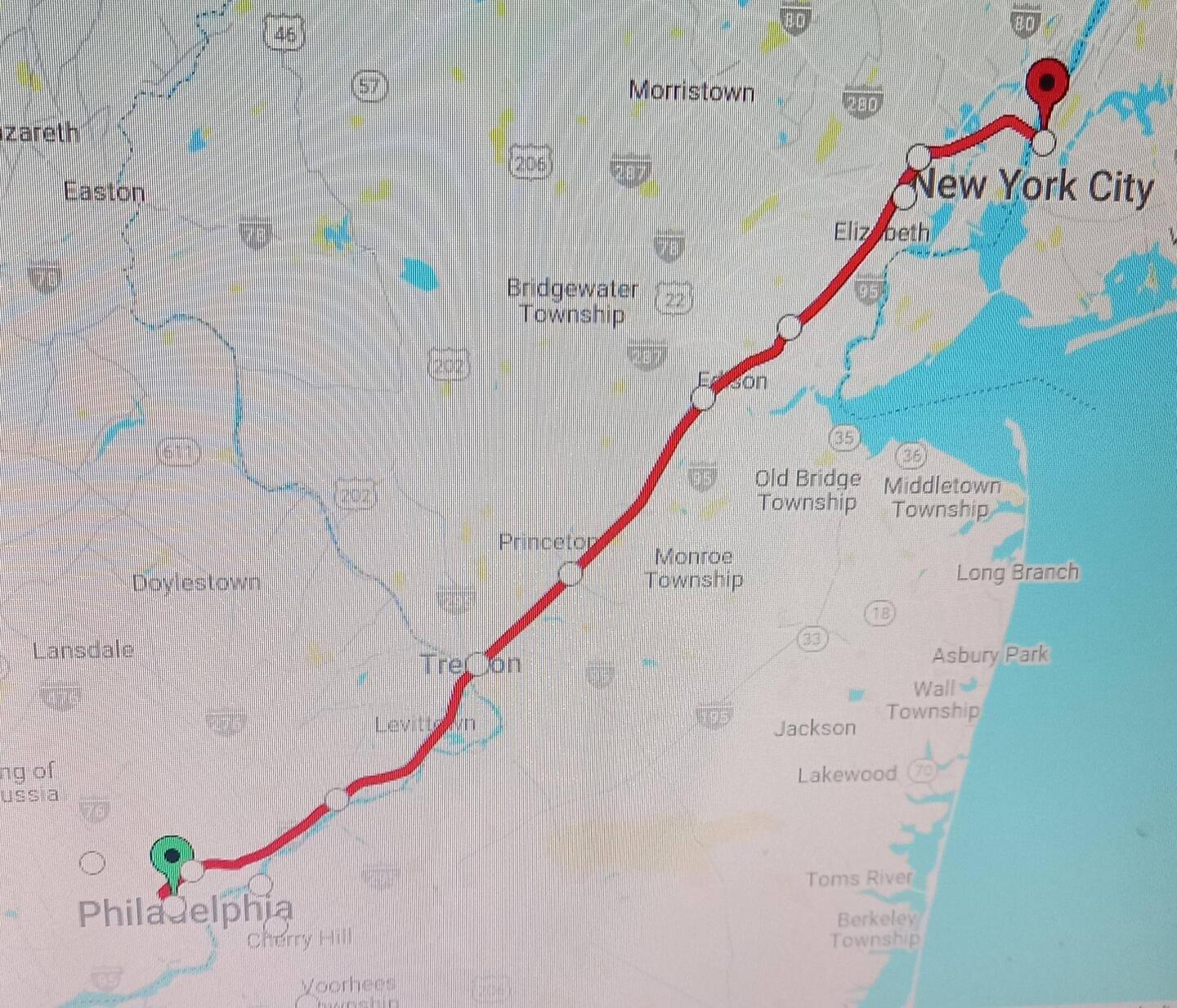 Philadelphia- New York (Amtrak Train No 114 "Northeast Regional")