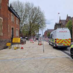 Stoke on Trent train station had a heavy police presence for the football match