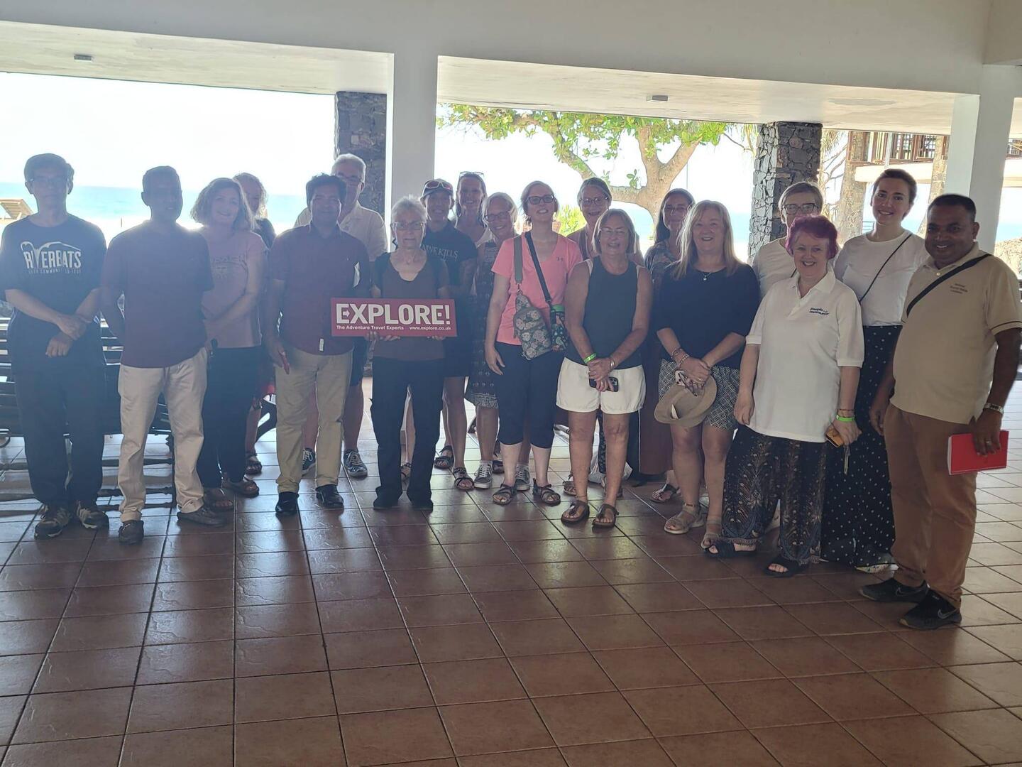 The Explore tour group, guide driver and luggage mover