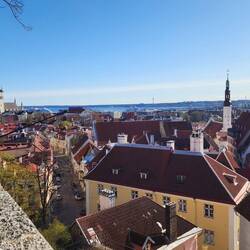 Panoramic view of the Historic Centre (Old Town) of Tallinn, seen from Toompea Hill