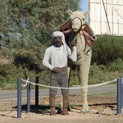 Another sculpture in town -Afghan and camel