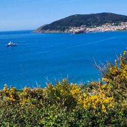 Finesterre, the 2 towers on the cliff to the left is the lighthouse and The End of the World