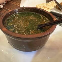 Molokhiya - a soup made with a leaf that is very common