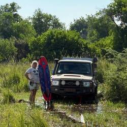 ...keine noch so problematische Situation ohne Funfactor... ...Surfer-Carsten im Einsatz...