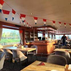 The boat all decorated for Kings Day