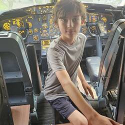 DJ in the cockpit of the Javaroma plane.