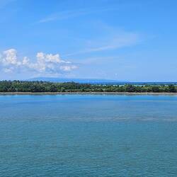Sailing into harbor in South Bali.