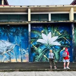 Einzigartig Blüte Polynesiens in Street Art