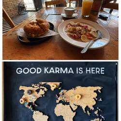 Mit der Frühstücksbestellung hat es heute schon besser geklappt. 😊 Der Laden heißt Karma Bagels 😎