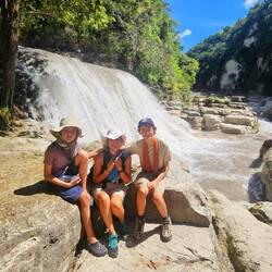 The gang at the waterfall.