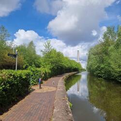 The towpaths are beginning to look fancy as we approach Stoke and Hanford waste incinerator