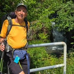 Another waterfall and a guy posing