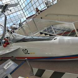 Mark sitting on the Lockheed SR-71A nose section.