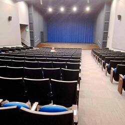 The museum had a movie that wasn't too popular. That's Mark there waiting for me.