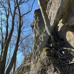 Projecting "Keine Ahnung" (7+). Got it down to just one fall on the third try.