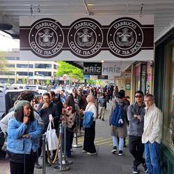 From here there's a line INSIDE the store.