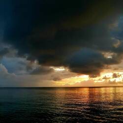 Dramatic sunset after a short rain.