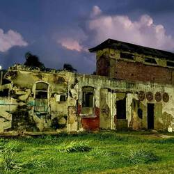 The ruins of buildings destroyed by the Nov. 2020 hurricane can still be seen on the two islands...