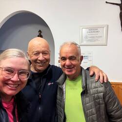 Llew and I with his Italian friend Mateo
