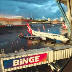 Soaking up a little golden hour while waiting for KL to arrive