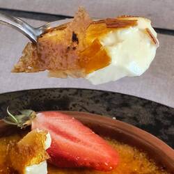 Best creme brulé in my life. BECAUSE the caramel was like lace, not a thick, hard, sweet mass