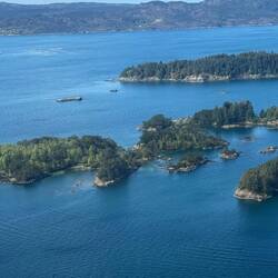 Beautiful scatter of islands coming in to Bergen