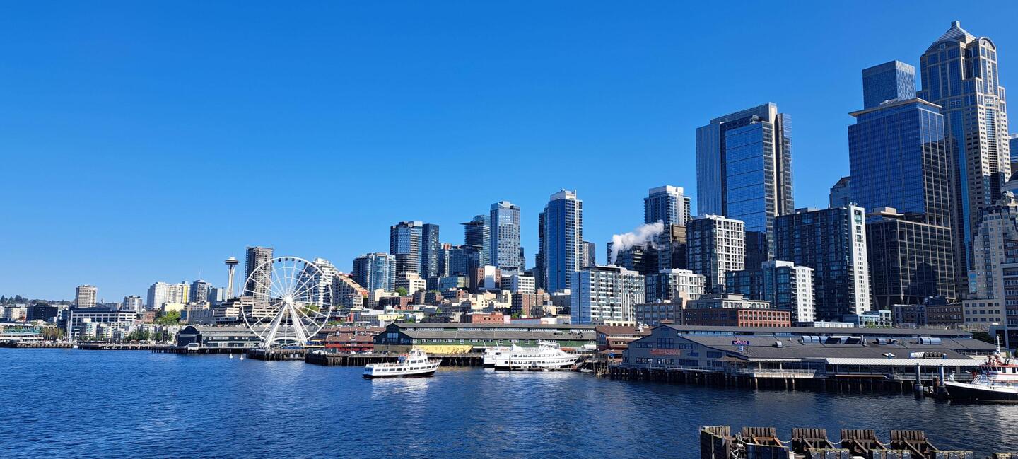 View of Seattle from the ferry.