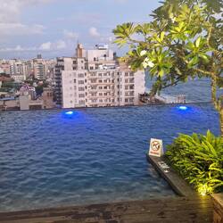 The hotel infinity pool